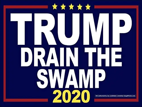 Trump Drain The Swamp Yard Tin Sign 12x8 Inches