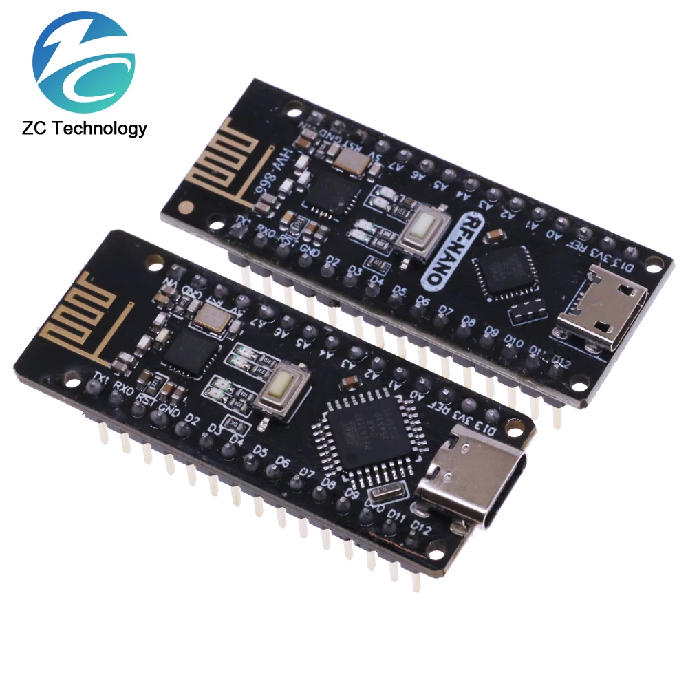 RF-Nano for Arduino Nano V3.0 Type C Nano Board ATmega328P CH340 Integrate NRF24L01+2.4G Wireless Compatible With RF24 Library