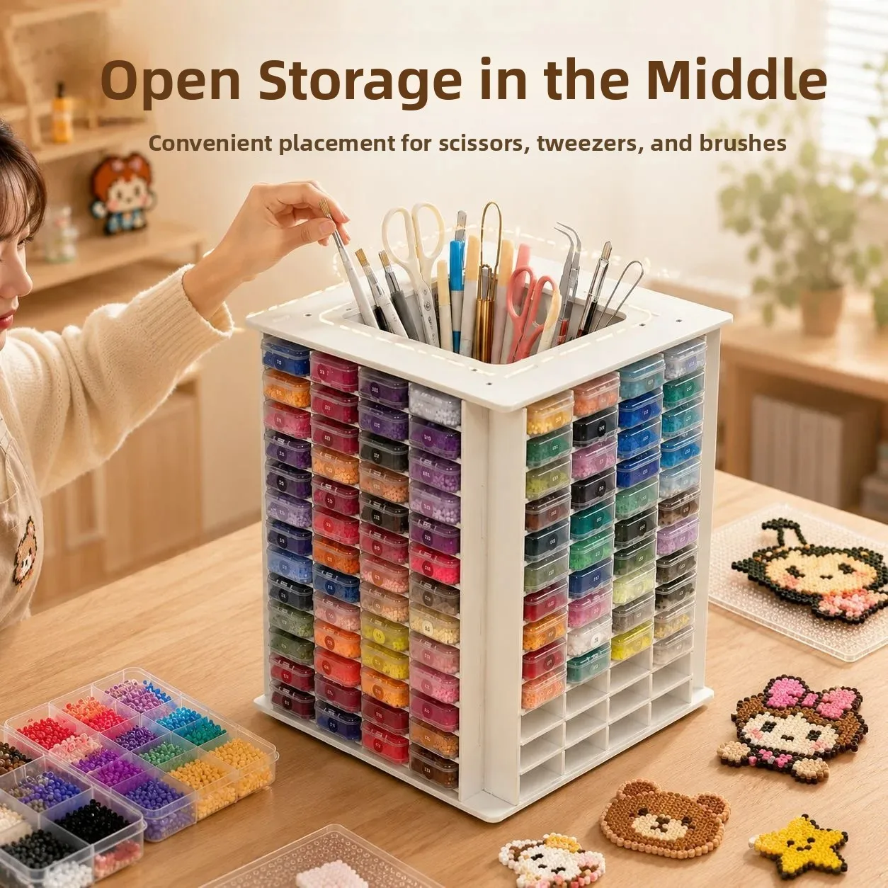 360 Degree Rotating Storage Box Set Small Square Box 221 Color Rack Supplementary Complete Tool Material Package Bean Kit