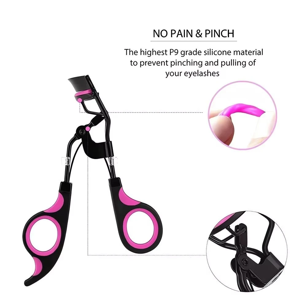 50pcs Custom Logo Eyelash Curler with Pads Women Eyelashes Curling Tweezers Clips Lasting Makeup Beauty Tools with Paper Box