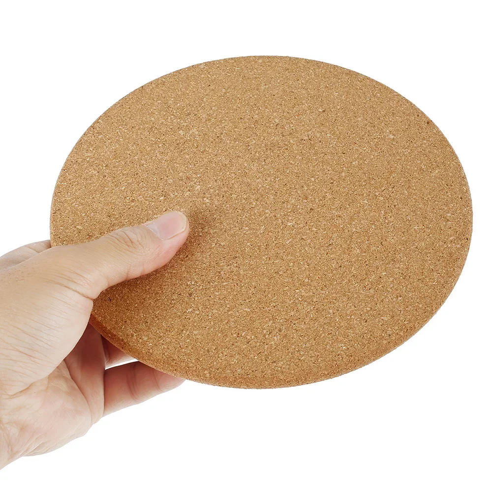 Natural Cork Pot Pad High Temperature Resistant Coaster Anti-scald Non-slip Round Cup Mat Dining Table Mat Insulation Pad 19CM