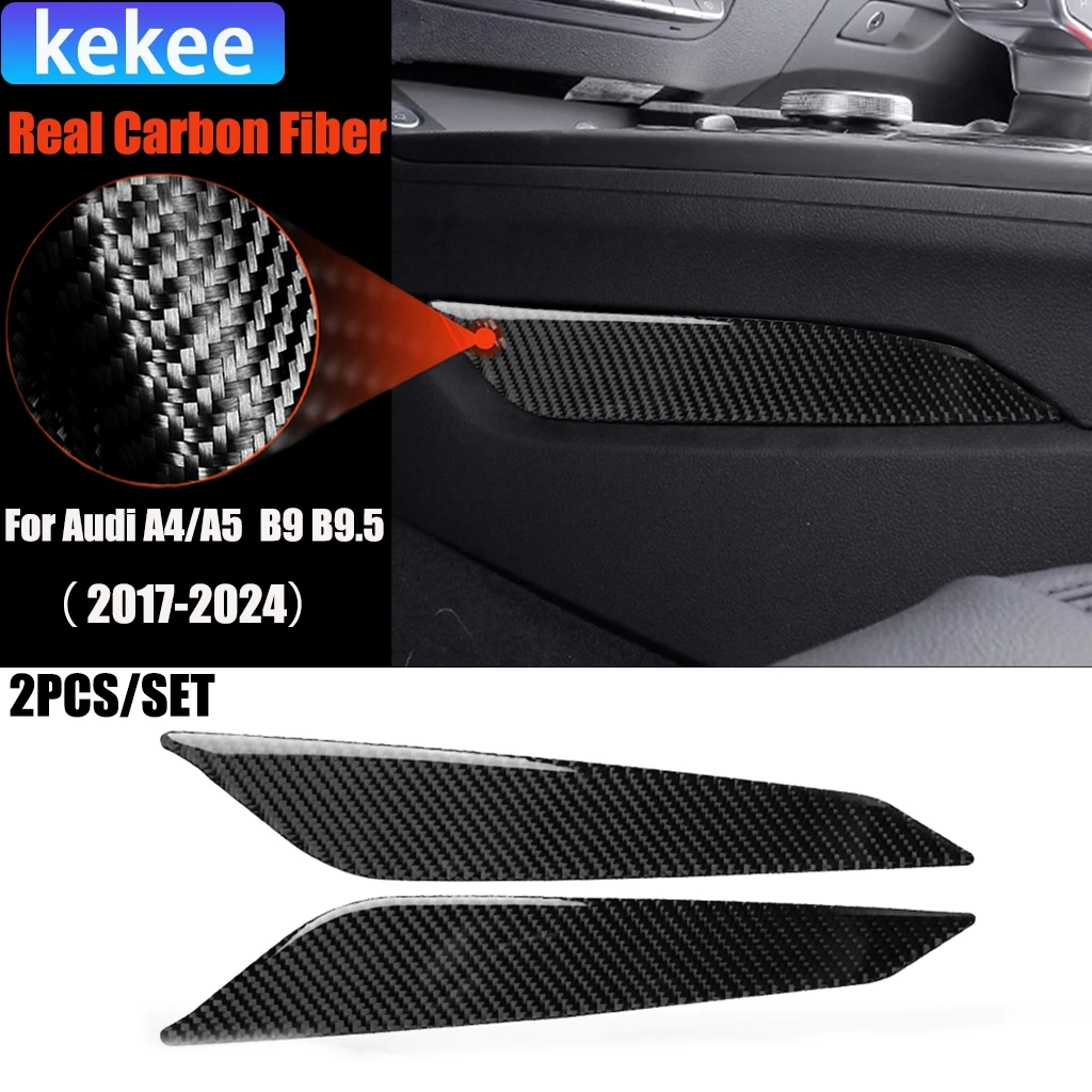 Carbon Faser Auto Zubehör Getriebe Shift Seite Geändert Innen Trim Abdeckung Weichen Aufkleber Für Audi A4/A5 RS4 S4 B9 B9.5 2017-2024
