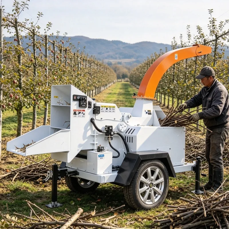 Hot Selling Towable Wood Chipper Shredder Multi-Function Tree Branch Crusher Heavy Duty Garden Wood Processing Machinery CE
