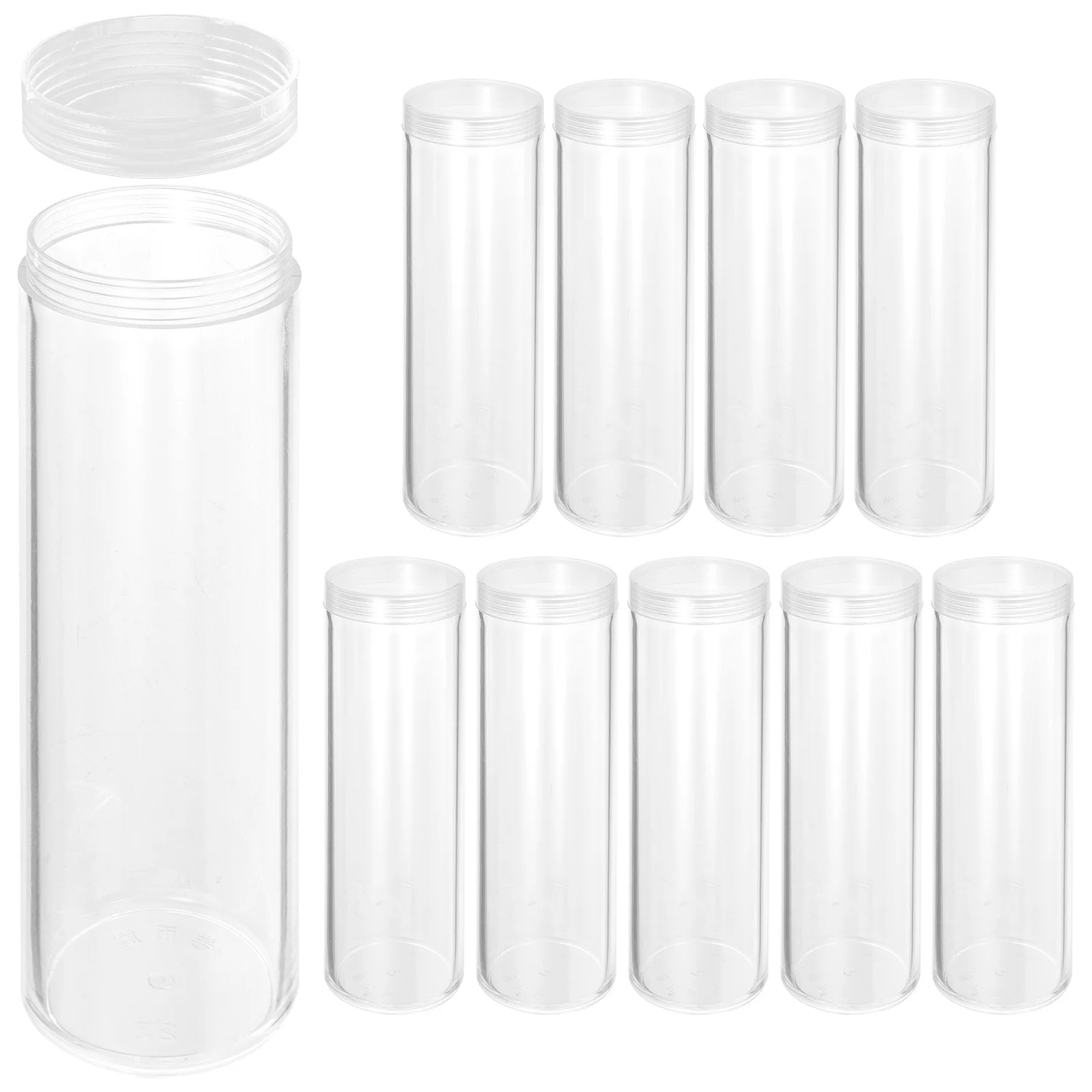 

10pcs Tubes Clear Tubes Holder For Protectors For All Coins Collection Protection Organization Container Box