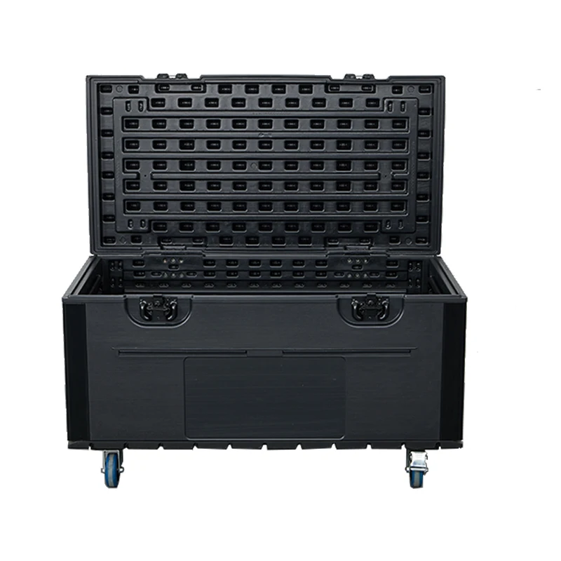 HDPE Flight Case Microphone Stand Housing Shockproof Double Door Cabinet Music Flight Toolbox