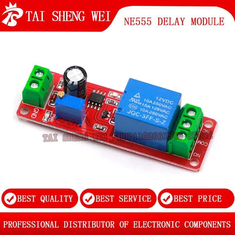 NE555 DK555 Timer Switch Adjustable Disconnect Module Time delay relay Module DC 12V Delay relay shield 0~10S