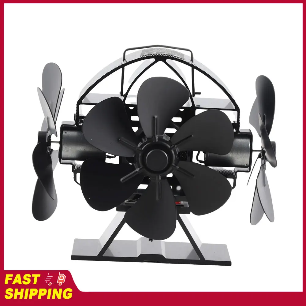 

Портативный вентилятор для печи с 3 головками, 18 лопастями, эффективный воздушный поток, 270° ° Вентилятор для камина, работающий от тепла, для домашней дровяной печи