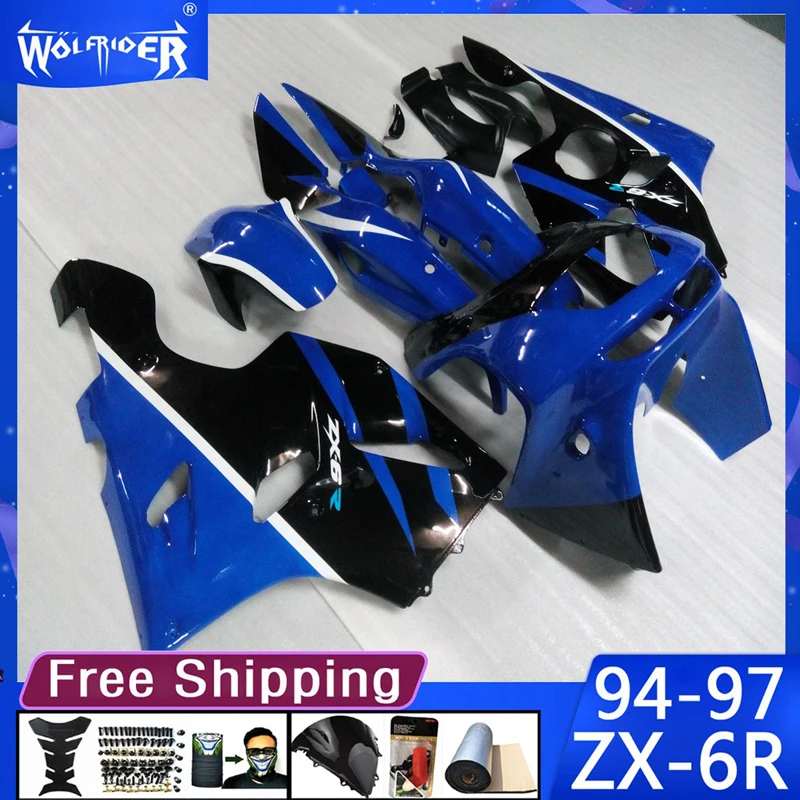 Motorcycle ABS plastic fairings for ZX-6R 1994-1997 ZX6R 94 95 96 97 Motorbike blue black fairing Manufacturer Customize cover