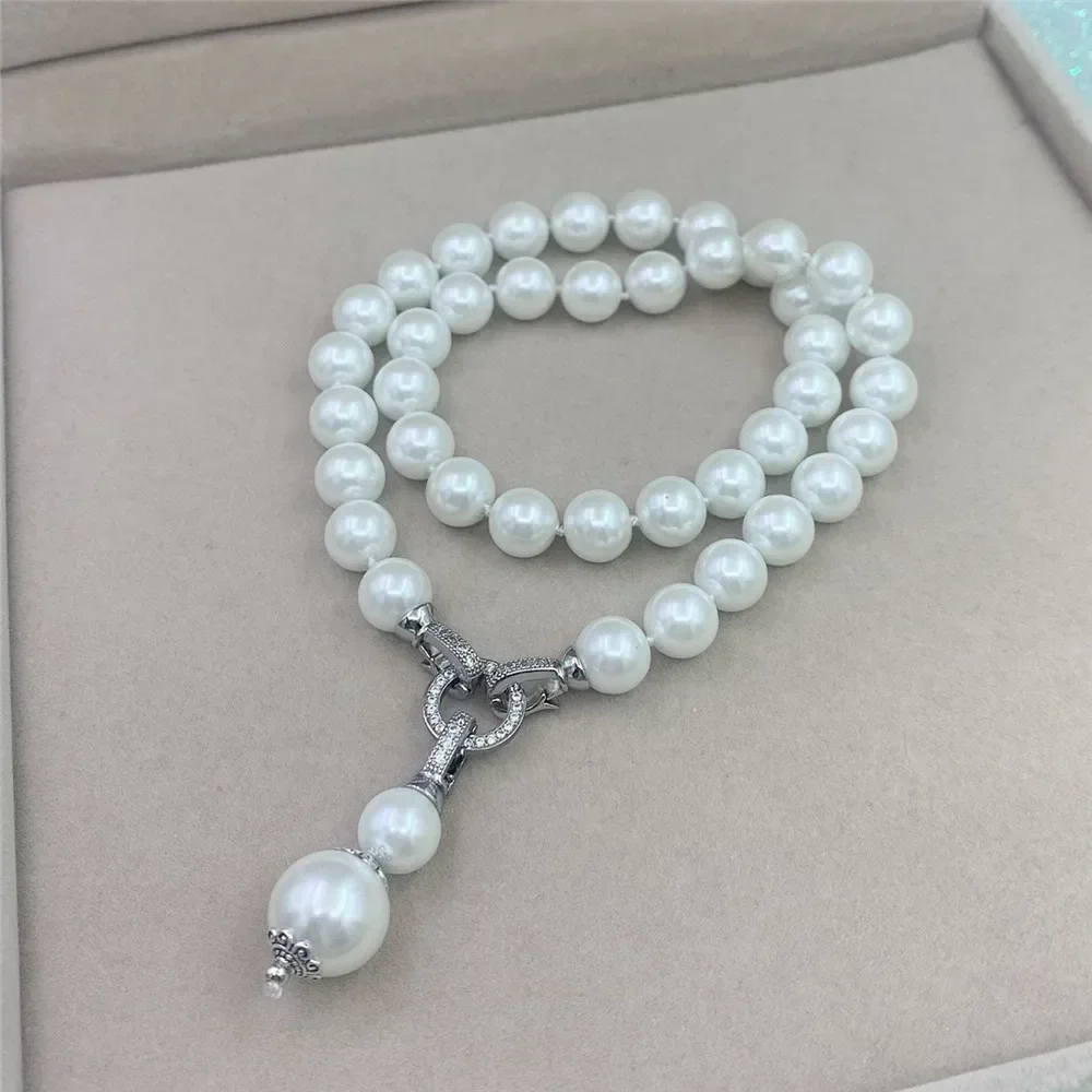 Fashion Sweater Chain Elegant Pearl Necklace Pendant for Women Girl Gift Charm Choker Hombre Chain Clothing Accessories Jewelry