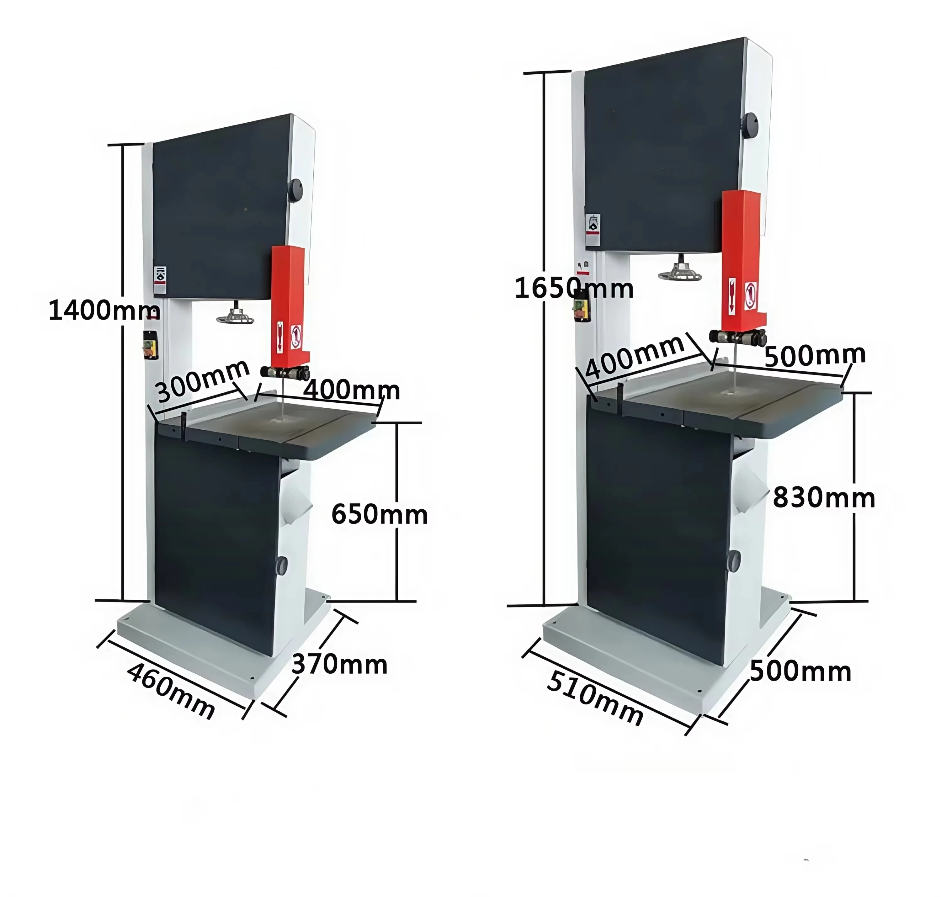 Sierra de Cinta Vertical de 14 Pulgadas, 380V/1100W, Sierra Industrial para Cortar Madera, Altura de Corte de 260 mm para Aplicaciones con Troncos