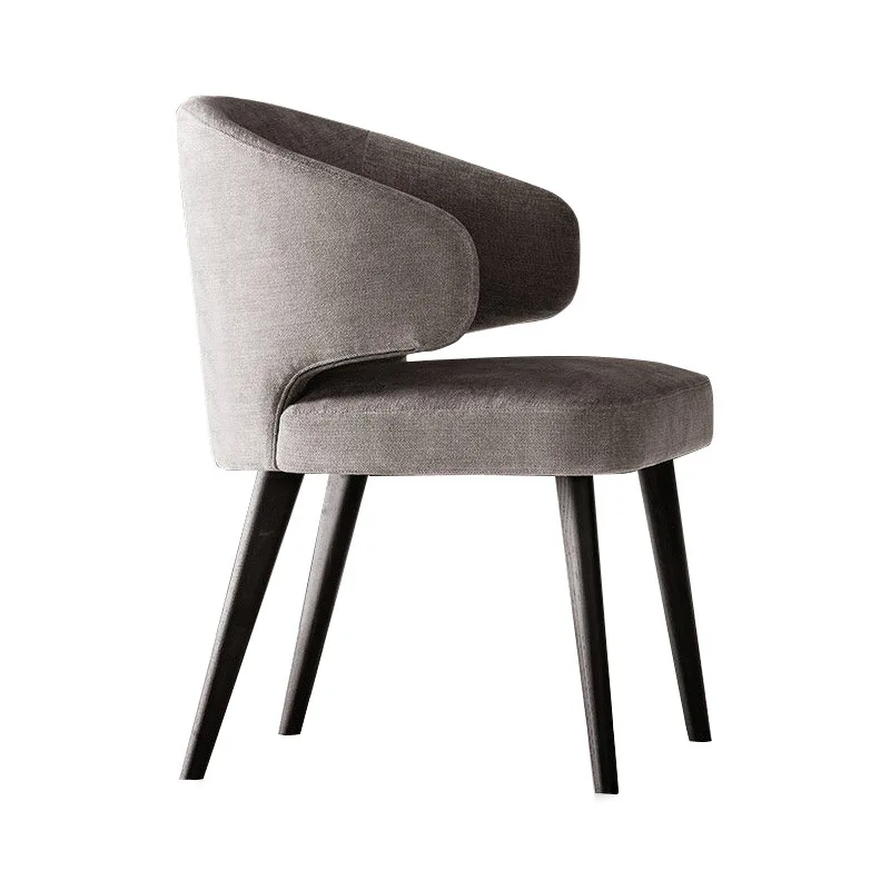 Nordic solid wood fabric home dining chair modern simple negotiation table cafe casual backrest light luxury desk
