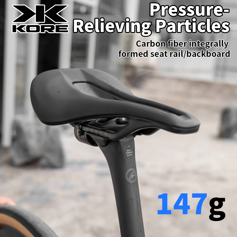 

KORE Bike Saddle Ultra-Light Seat Cushion Carbon Wide Cushion Triathlon Road MTB Mountain Gravel Cycling Seating 147g Winter Rid