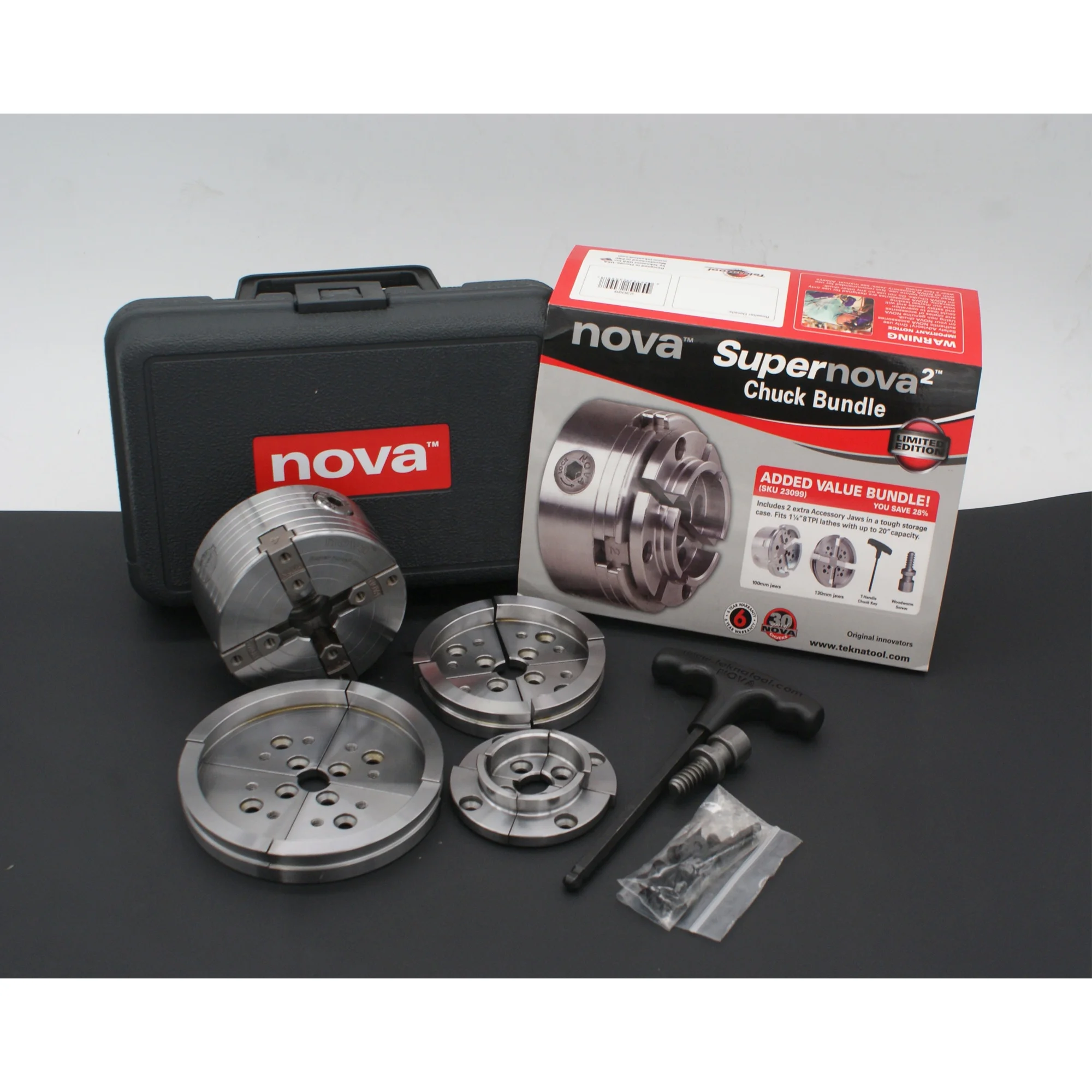 LIMITED EDITION NOVA 30TH ANNIVERSARY SUPERNOVA2 WOOD LATHE CHUCK BUNDLE (SKU 23099)