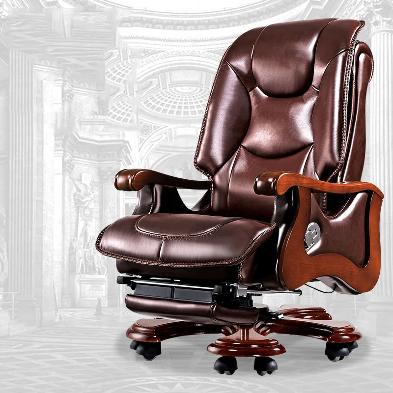 Rolling Leather Office Chairs Mobile Comfy Comfortable Lazy Meditation High Back Computer Chair Nordic Cadeira Gamer Furniture