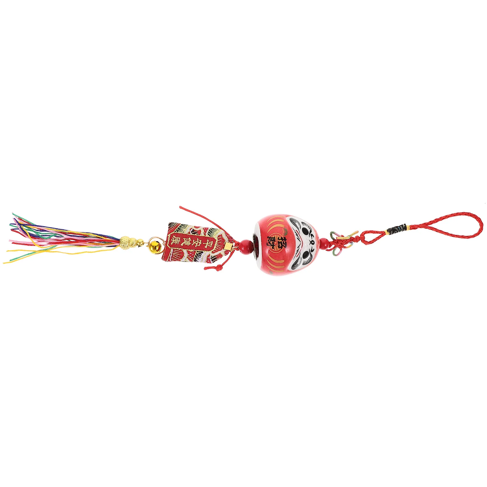

Japanese Style Ceramic Hanging Charm Fortune Pendant Car Key Chain Bell Home Decorative Hanging Amulet