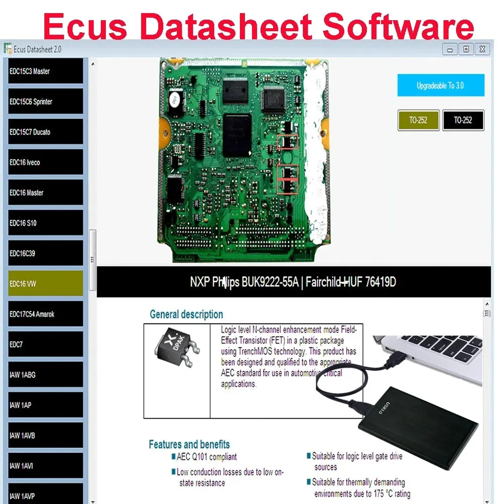 Ecu Ecus Datasheet Software With License Key for Fiat for Delphi for Bosch for Ford for Mercedes Chevro-let PS-A Car Repair Tool