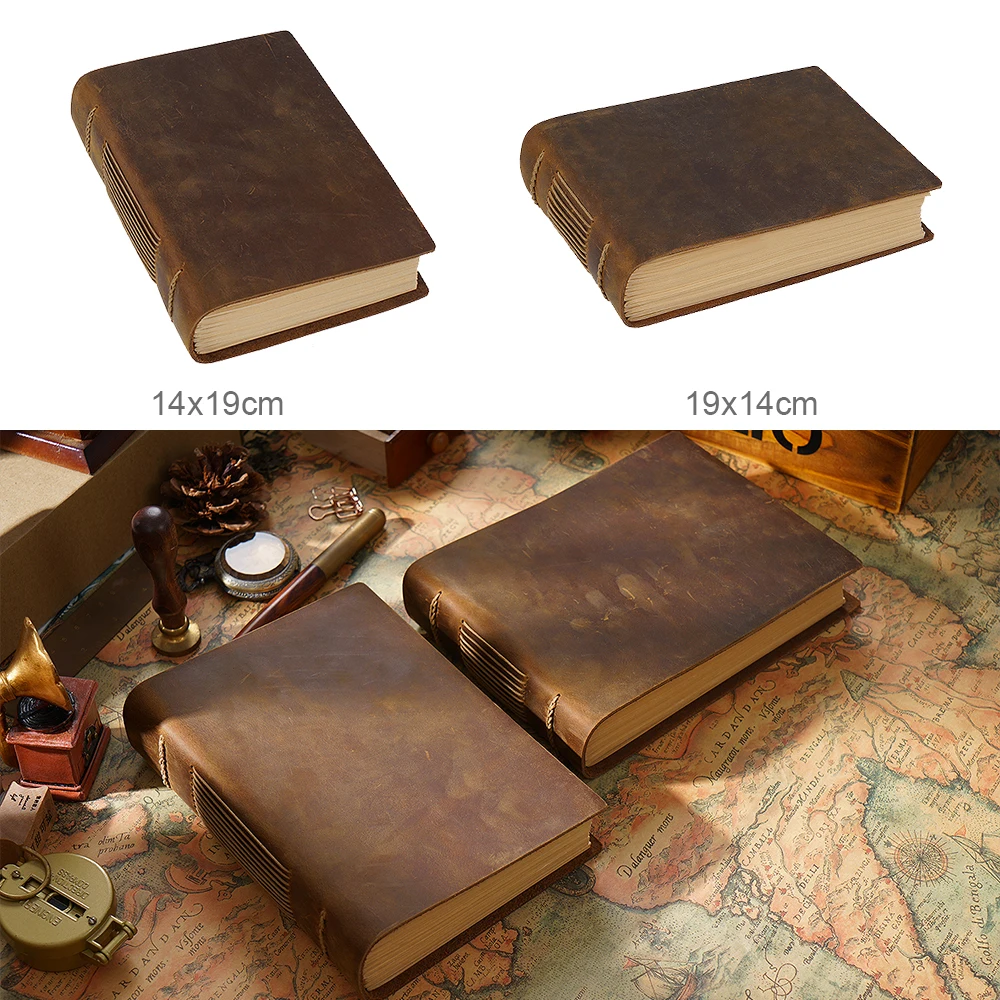 High quality vintage Handmade notebook Original Sketch organizer Retro Leather Notepad environmental paper Creative Notebook