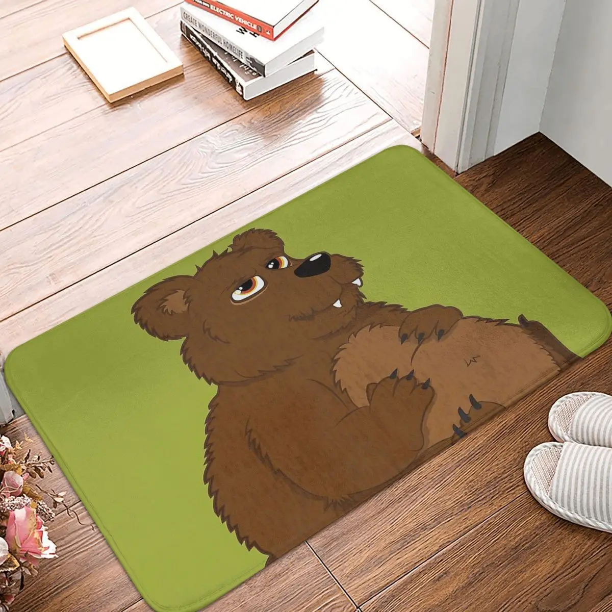 Kuma Bear Yuna Fina Noire Bathroom Mat Fat Bear Doormat Flannel Carpet Balcony Rug Home Decoration