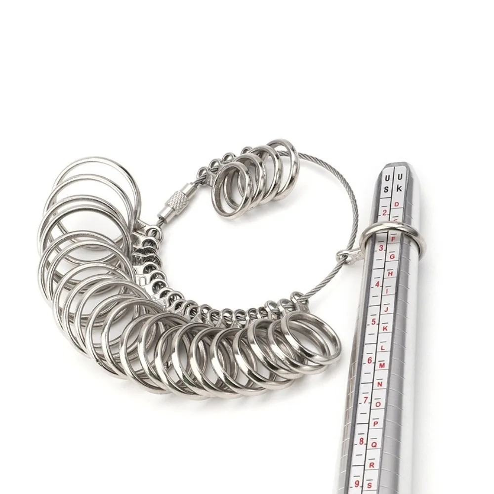 

Accurate Measurement US UK Ring Sizer Aluminum Ring Stick Ring Measurement Tool Professional Smooth Edges Finger Ring Gauge Kit