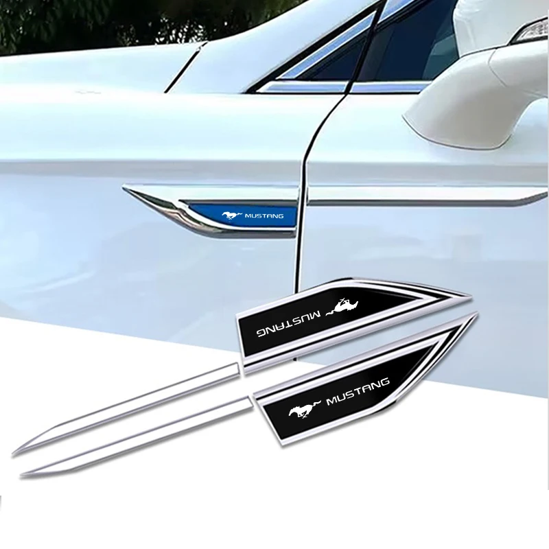 2pcs Car Styling Side Fender Body Emblem Stickers Knife Badges For Ford Mustang Fiesta Focus 2 mk3 Mondeo mk4 Ranger Decoration