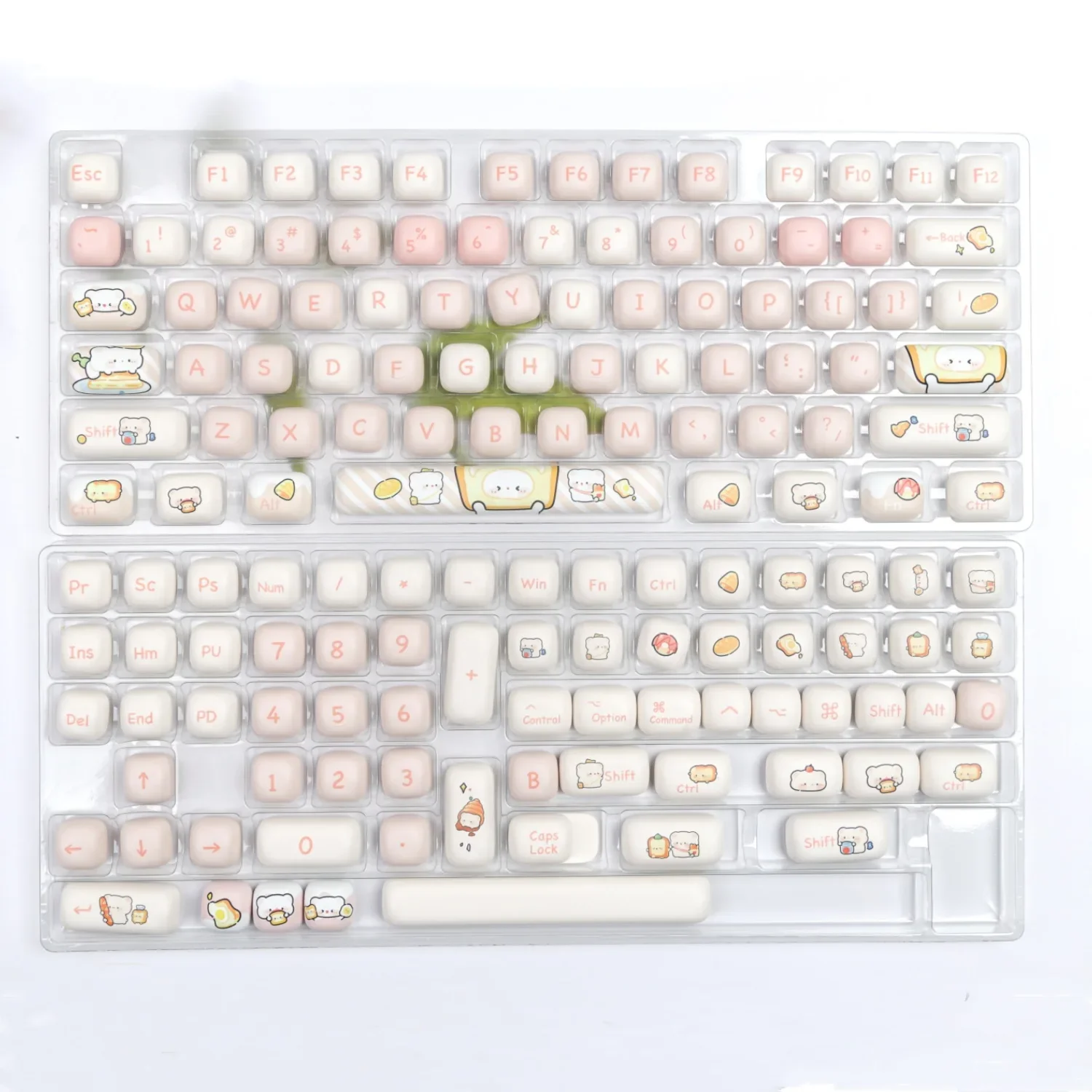 MOG Steamed Bread Key Caps Bread Bear Full Set PBT Sublimation Separate Space Mechanical Keyboard Gaming Accessories Game Keycap