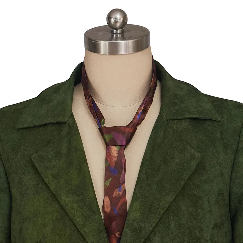 Jogo disco elysium cosplay harrier du bois trajes casaco verde harrier du bois cosplay terno masculino gravata conjunto completo roupas de halloween