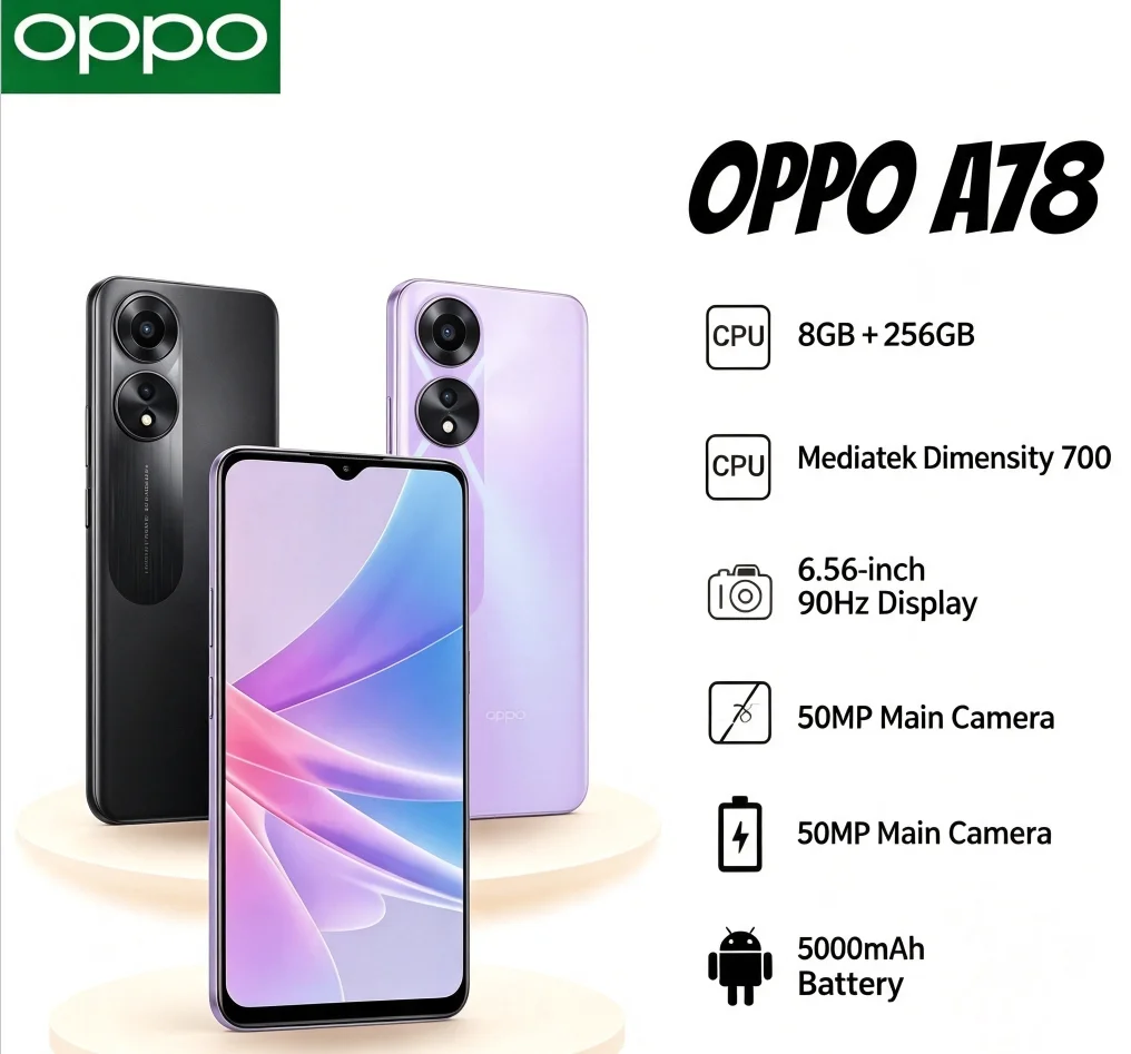 สมาร์ทโฟน OPPO A78 รุ่นปี 2026 - Oppo A78 บทวิจารณ์และราคา