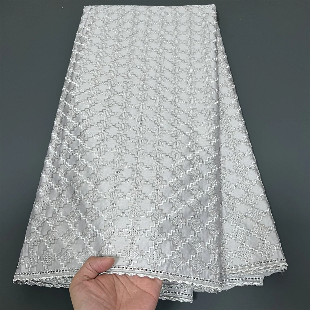 

Tulle Lace Fabric for Sewing Dress, Damask Cotton, High Quality, Pure Embroidery, Wedding Party, Nigerian, 5Yard, 2024, hz1340