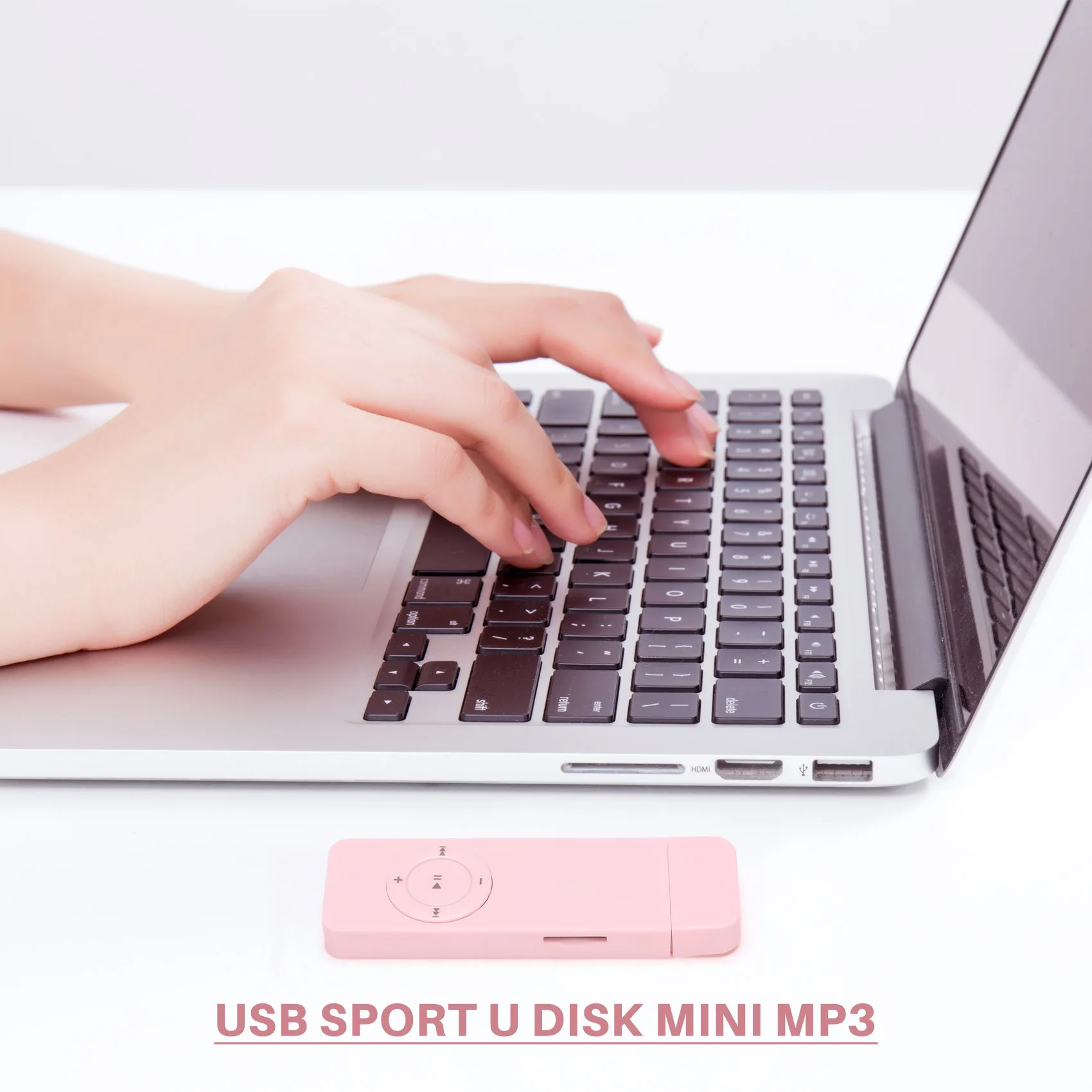 Portátil USB Sport U Disk Mini Mp3 Music Player Suporte Cartão TF de 32 GB (rosa)