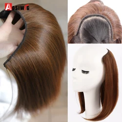 AOSIWIG Synthetic Straight U-Shaped Hair Pad Clips In Hair Extensions Invisible Seamless Fluffy Hair Natural Fake Hair Pieces