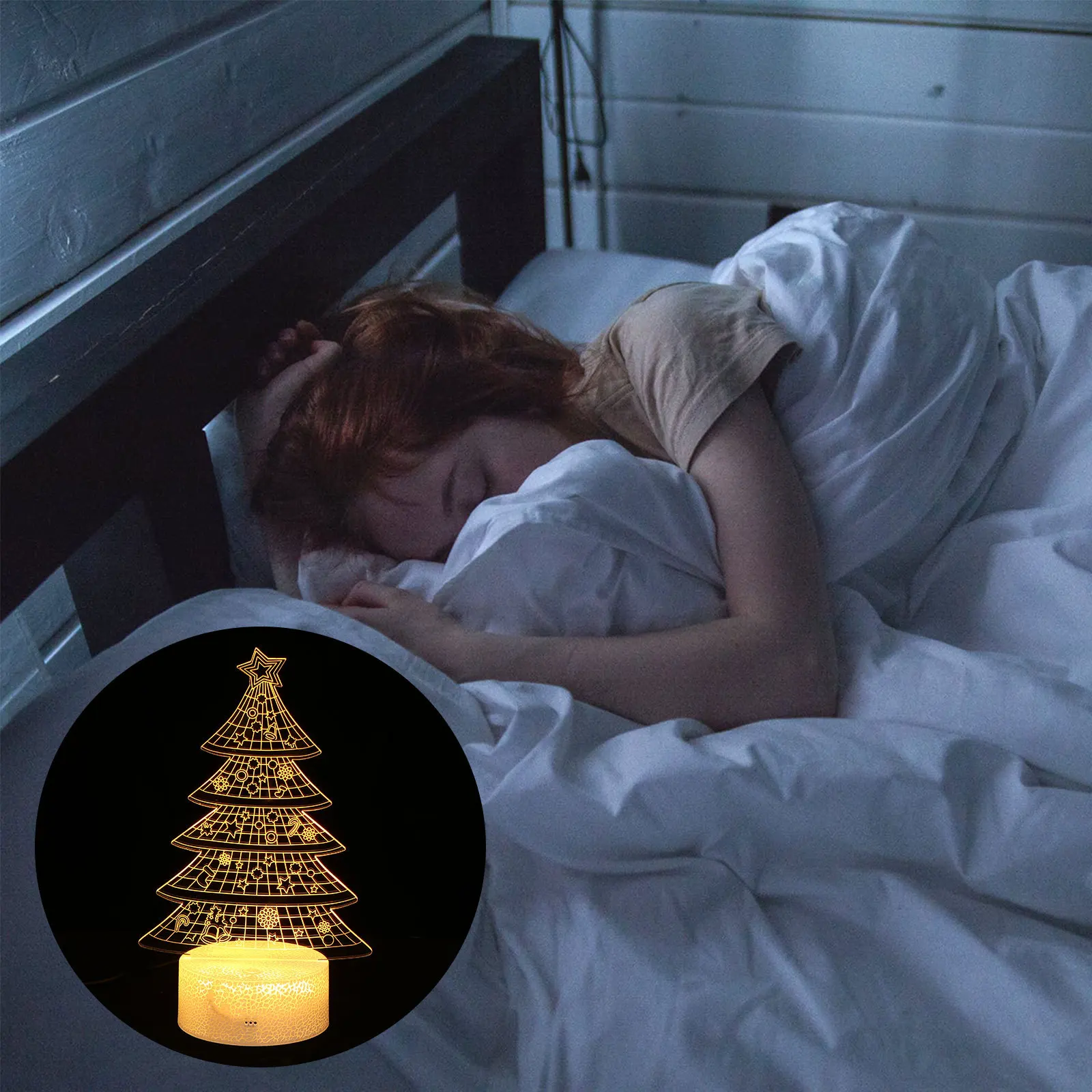 1Set LED Small Night Light Christmas Tree Lights Festive Light Ornaments for Holiday Decoration Gift Home Daily Decor Prop