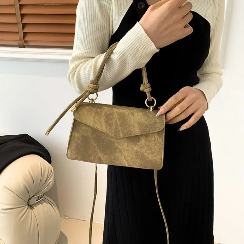 Shoulder Bag Smudging Square Bag Purse Korean Style Simple Crossbody Bag Solid Color Large Capacity PU Handbag Streetwear