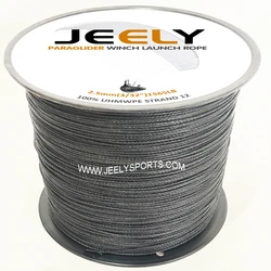 30 m/100 voet 2,5 mm 12-strengs uhmwpe holle vlecht wakeboard sleepkabel