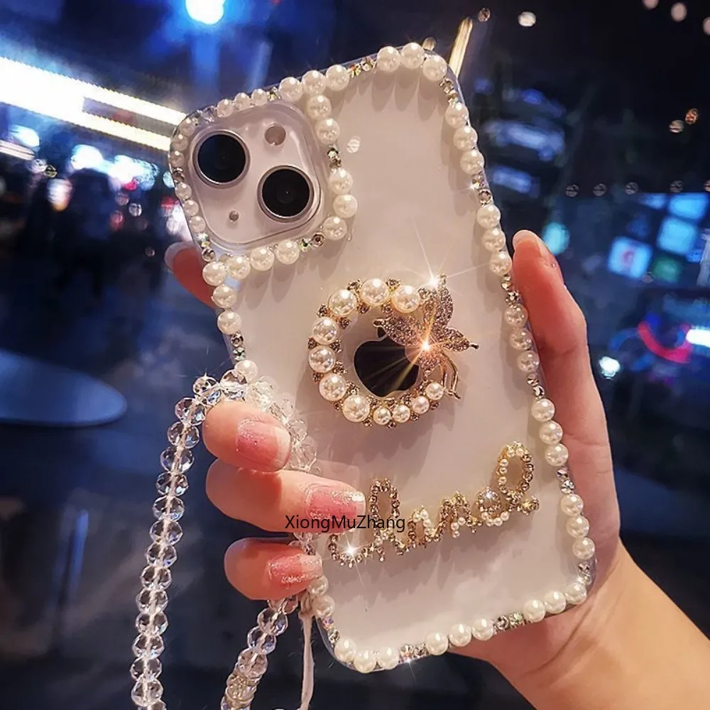 

Luxury Bling Rhinestone DIY Diamond Custom Cover Phone Case for IPhone 15 ProMax 13 12 11 Pro Max XR XS Max 8 7 Plus 14Pro Max