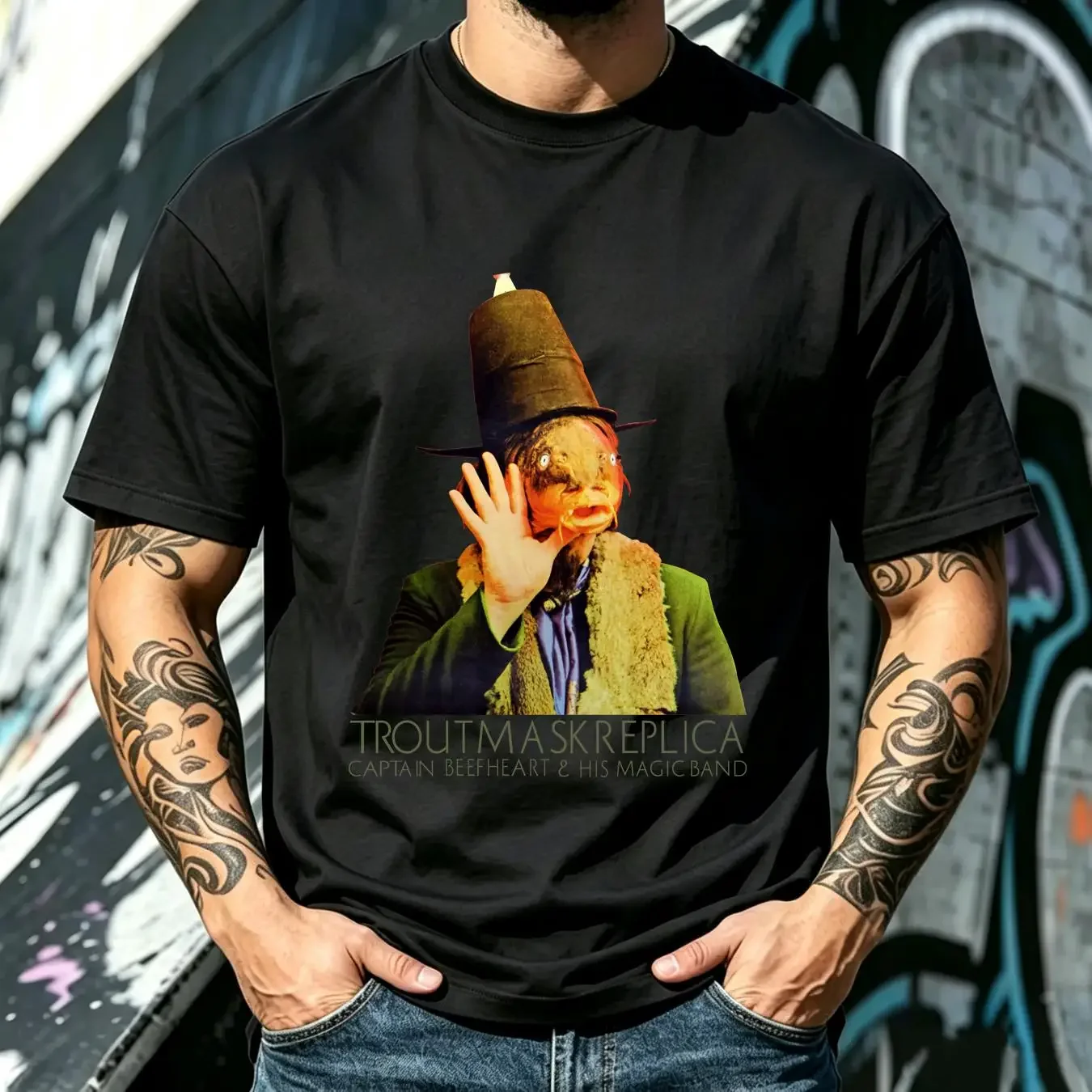 washed T Shirt America Musician Captain Beefheart Trout Mask Replica Magic Band St Clair vintage Washed Unisex Soft Versatile