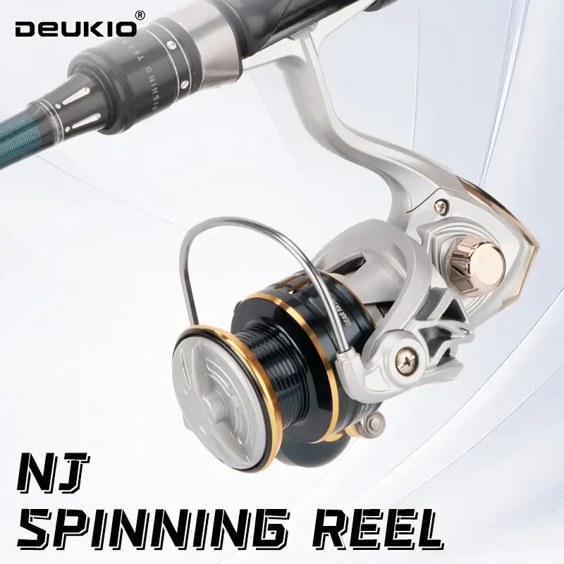 DEUKIO 8KG Drag Spinningrolle 2000-7000 5.2:1 4+1BB CNC Hohlscheibe mit Metallknauf und Edelstahl-Schnurführung für Salzwasserfischen