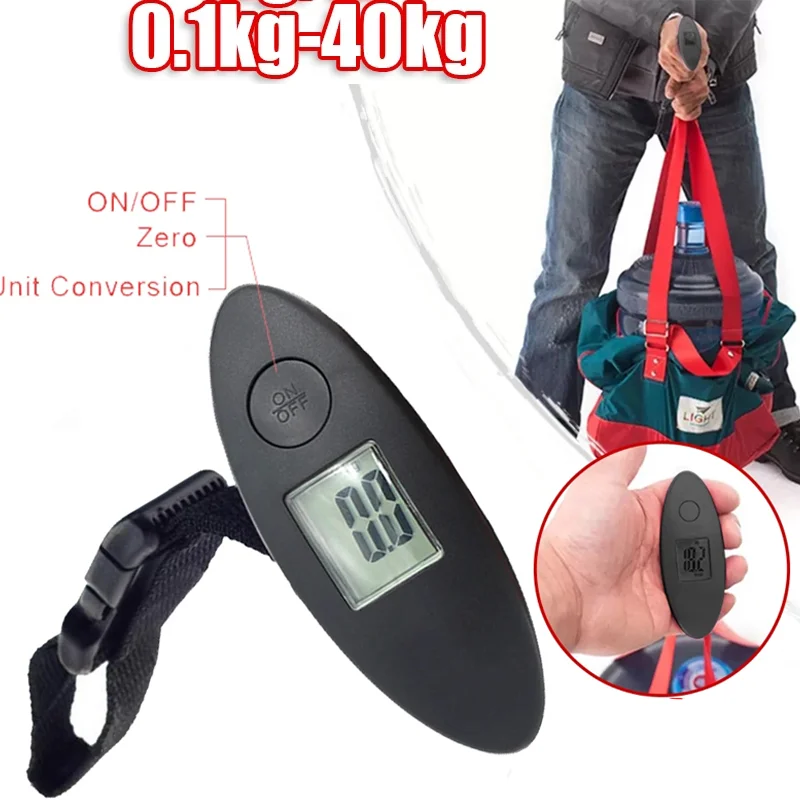 Precision Portable Digital Hanging Luggage Scale Suitcase Bag Weight Kg Lb Conversion Travel Black Portable Electronic Handheld