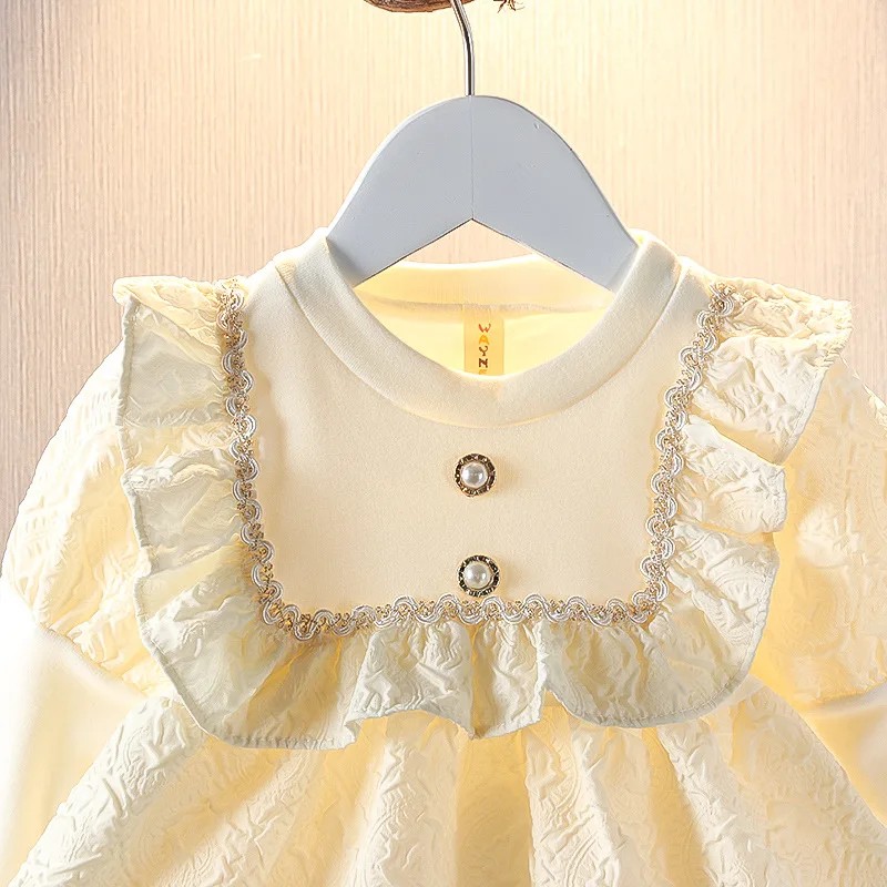 Spring Newborn Girls Clothes Korean Cute Princess Long Sleeve Cotton Baby Birthday Dress Toddler Dresses Kids Clothing BC622