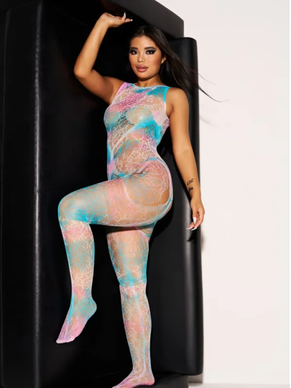 Exotic Summer Fashion Women's Clothing Tie Dyeing Sexy Half Sleeve Fine Grid Tight European American Style Elegant Dress KV3U image 6