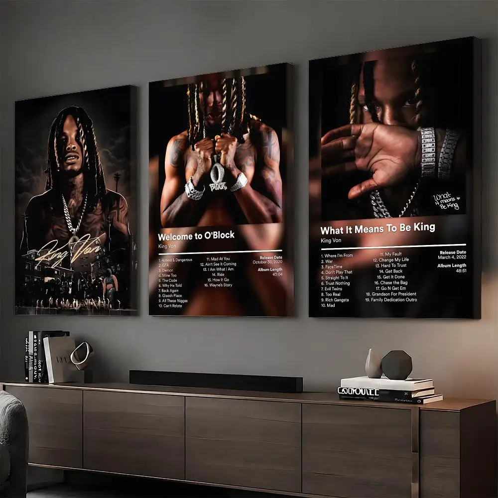 Image of K-King Von Singer Album-Gemälde, Kalligraphie, HD, moderner Stil, Innenrahmen, Leinwand, Poster, Schlafzimmer, Flur, Wandkunst, Dekor