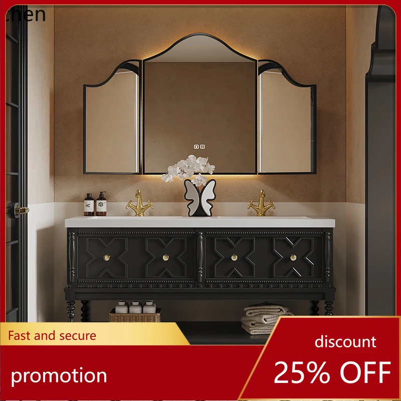 

HT retro floor bathroom cabinet combination toilet washbasin cabinet bathroom cabinet