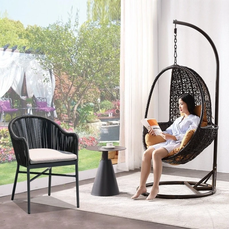 Single bed and breakfast furniture swing balcony hanging orchid outdoor courtyard cradle chair rattan