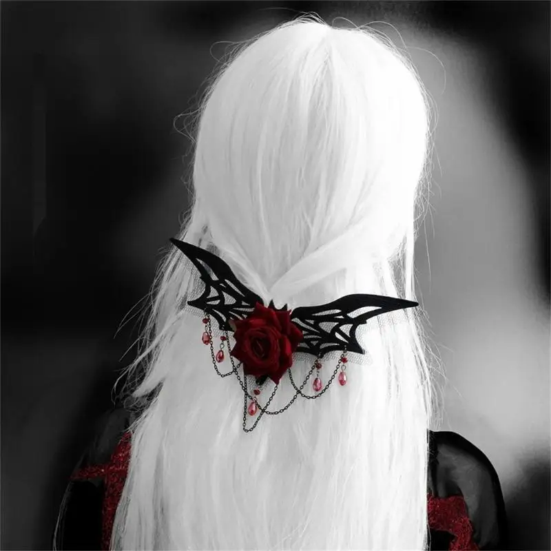 652F Halloween Feathered Headband Bat Headpiece Bat Necklace Halloween Costume Accessory for Women Girl Halloween Masquerades