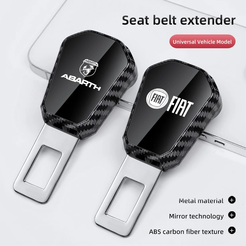 Auto Carbon Fiber Sicherheit Gürtel Schnalle Verlängerung Zubehör Für Fiat Abarth 500e Panda Tipo FR Argo Freemont Viaggio Bravo Punto