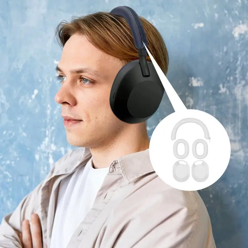 Funda protectora de silicona para auriculares Sony WH-1000XM5, funda protectora para auriculares XM5