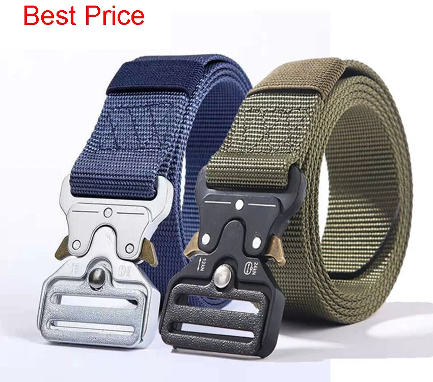 

20Pcs Men's Belt Tactical Belt Outdoor Nylon Buckle Outer Men's Canvas Belt Men
