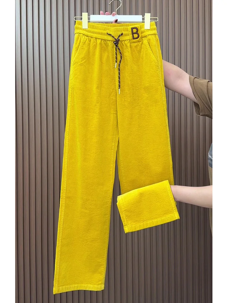 المرأة فضفاض الدانتيل يصل Sweatpants مستقيم موضة Y2k متعدد الألوان عالية الخصر شتاء جديد تنوعا سروال قصير بنطال ذو قصة أرجل واسعة