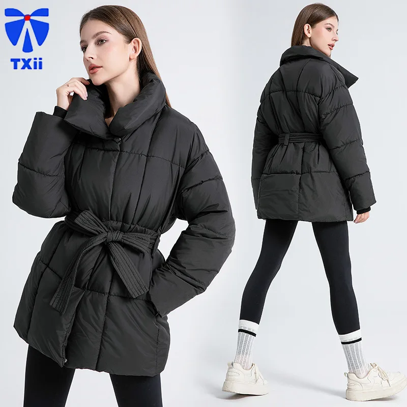 TXii Down and cotton jacket, women's medium length, 2024 winter new style,  cotton jacket, student cotton jacket