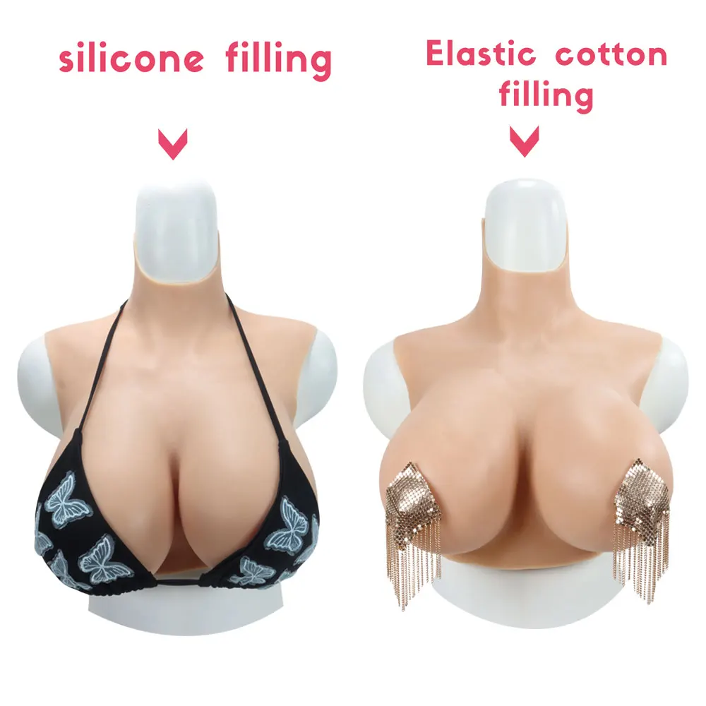 Professional Silicone Breast Forms Fake Boobs for Crossdressing & Drag Queens Realistic Feeling  Natural Shape Enhancer C-H Cup