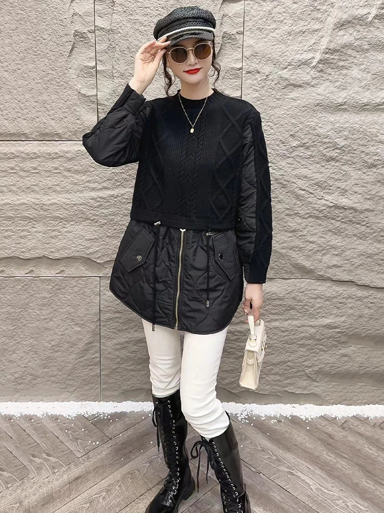 Max LuLu Winter Fashion Clothes Womens Luxury Loose Zipper Design felpe imbottite lavorate a maglia da donna Casual Warm O Neck felpe